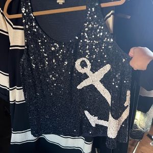 Jcrew sequin anchor tank